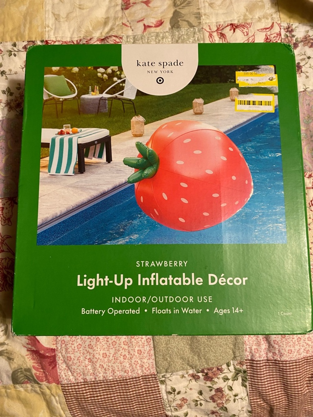 kate spade Red Strawberry Light-Up Inflatable Pool Décor